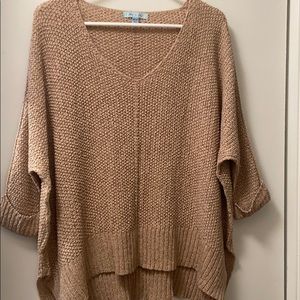 Brown slouchy three quarter sweater